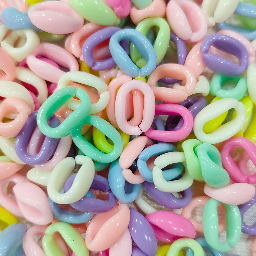 50Pcs Candy Colors Acrylic Links Chain Twist Oval Open Beads Connector Links Chain For Necklace Bracelet Jewelry Making 11x16mm