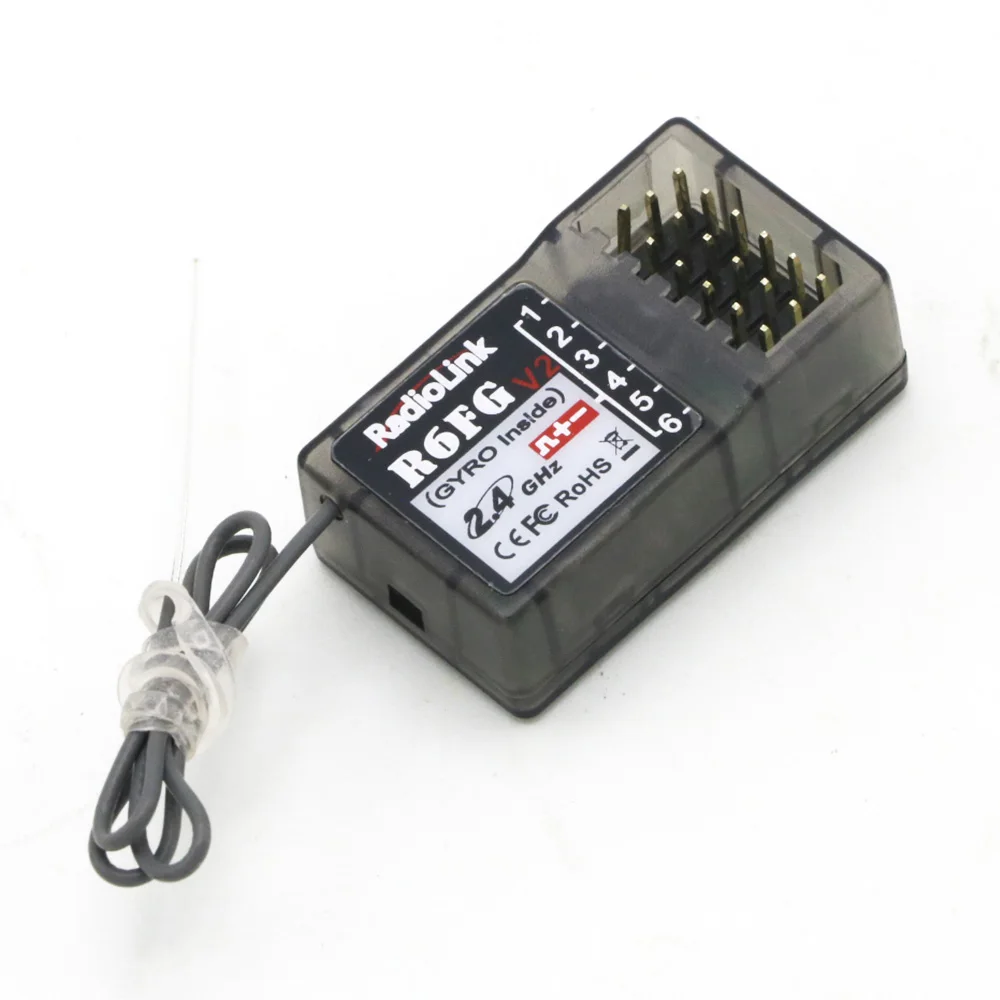 Radiolink RC6GS V2 2.4G 6 Channel Radio Transmitter with R7FG Receiver Gyro Telemetry Included Remote Controller for RC Car Boat