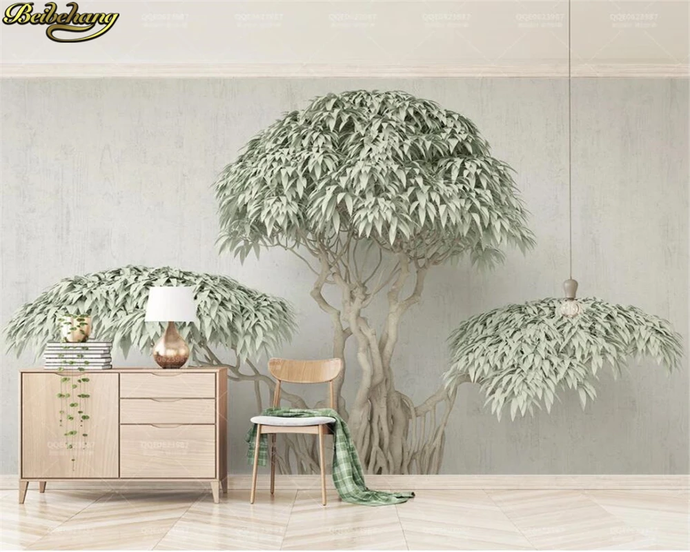 Custom 3D forest Wallpaper living room Mural Stereo Flowering Modern TV Background green tree Wall Papers Home Decor Stickers
