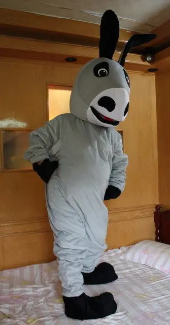 Costume de mascotte gris d'âne, nouvelle Version, déguisement de fête d'anniversaire pour adulte, tenue d'halloween Cosplay, vêtements de noël