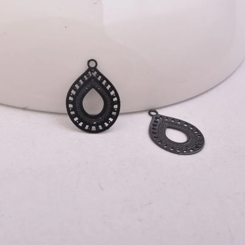 100 Stück AC10569 12*16mm Messing-Filigran-Anhänger in Roségold- und Silberfarbe, kleiner Wasserzeichen-Anhänger, DIY-Schmuckzubehör – Detail 4