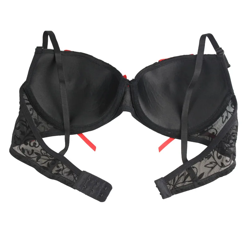 Women Bra & Brief Sets New Sexy Deep V Bra Mesh Printing Push Up Bra Set  3/4 Cup Bra  NO.S45
