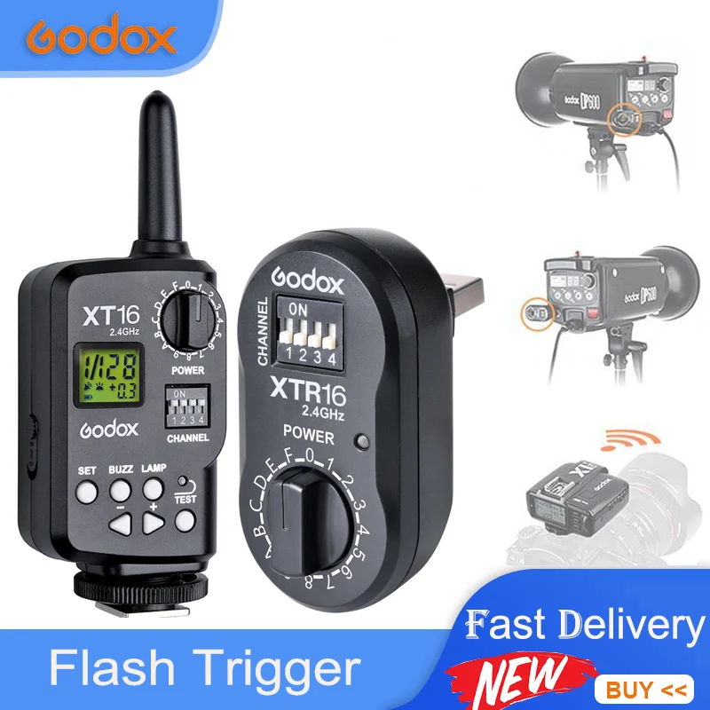 

Godox XTR-16 XTR-16S 2.4G Wireless Strobe Flash Trigger Transmitter / Receiver for V860 V850 AD360 QT DP SK Series