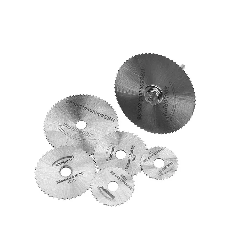 6Pcs HSS Saw Blades Rotary Tool Circular Saw Blade Set Mandrel  Shank For  Drill Rotary Tools