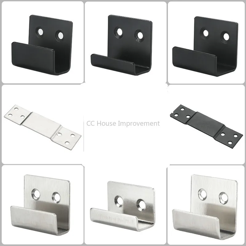 Stainless Steel Hanging Code Ceramic Tile Display Buckle U-shape Corner Brackets Joint Fastener Screens Wall Support