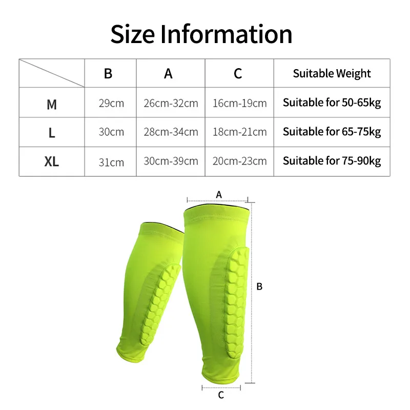 Espinilleras deportivas de fútbol, mangas de compresión para pantorrilla, Protector de espinilleras de fútbol en forma de panal, calcetines, mallas, protectores, almohadillas para hombres