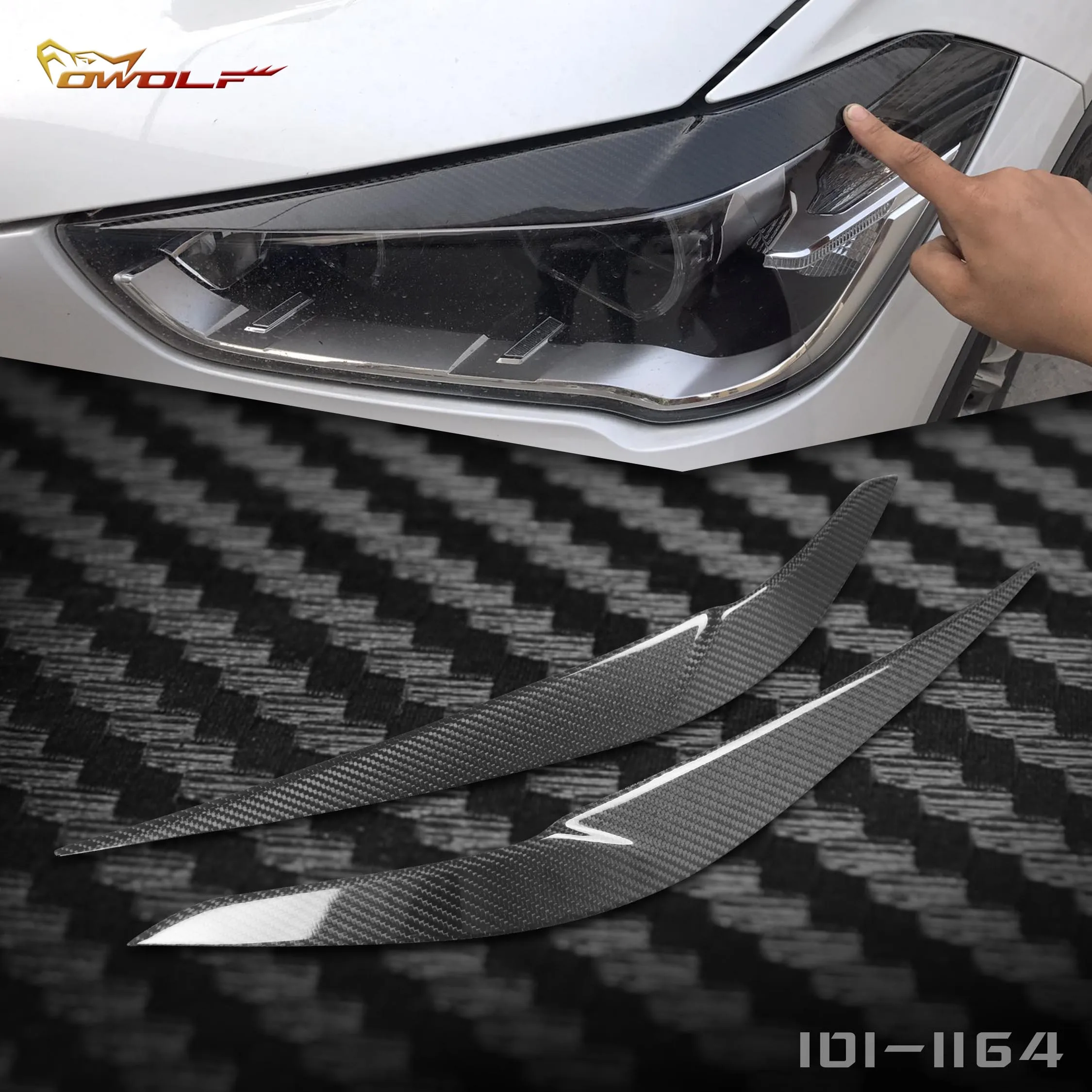 

FOR BMW X1 F48 f49 carbon fiber lamp eyebrow headlamp decoration paste a pair