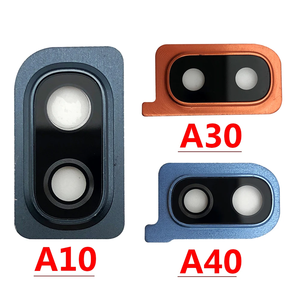 

10Pcs/Lot, Rear Camera Glass Lens Cover With Frame Holder For Samsung A10 A105F A30 A305F A40 A405F Replacement Spare Parts