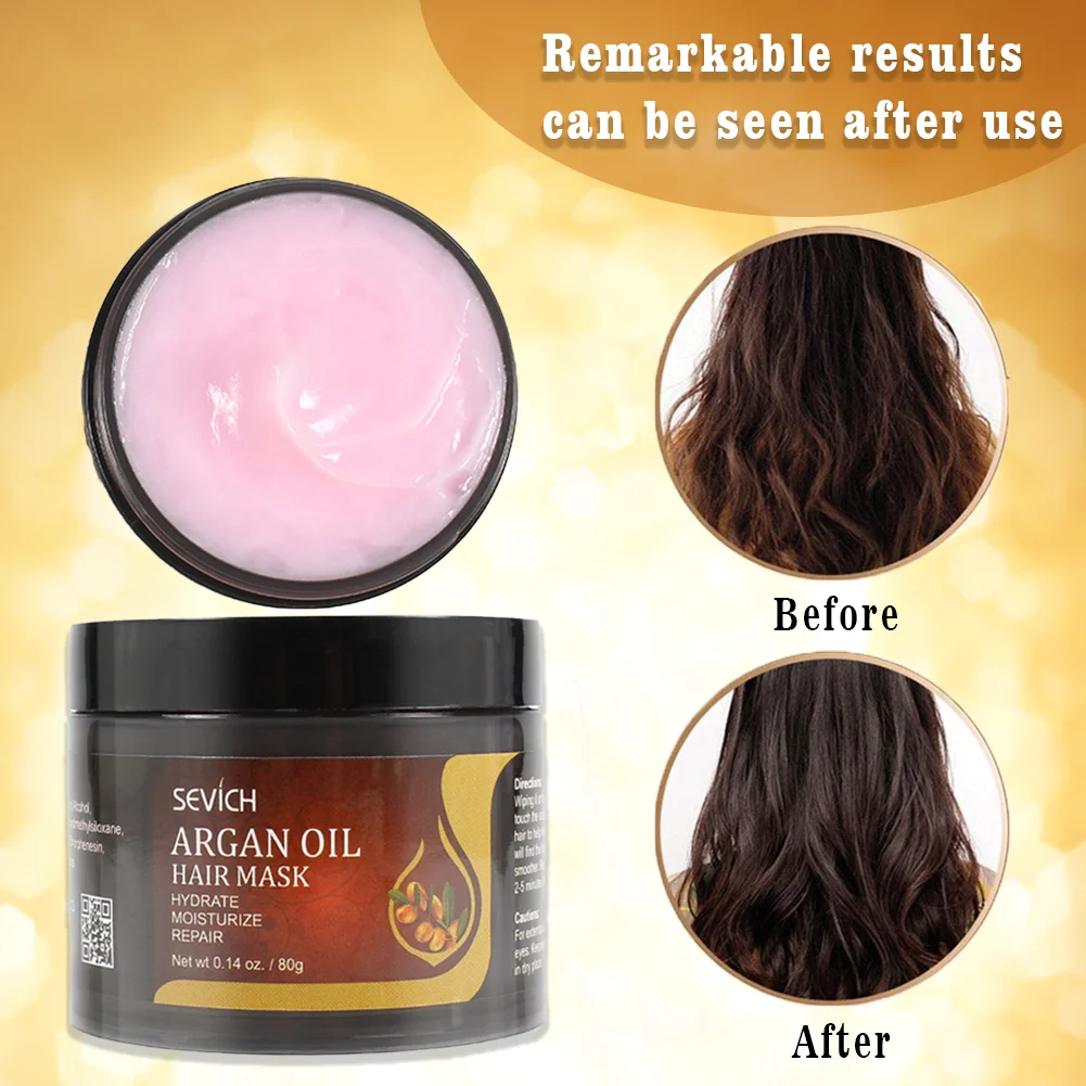 Sevich 80g Argan Oil Hair Mask Repairs Damage Restore Soft Good or All Hair Types Keratin Hair & Scalp Treatment for Hair Care