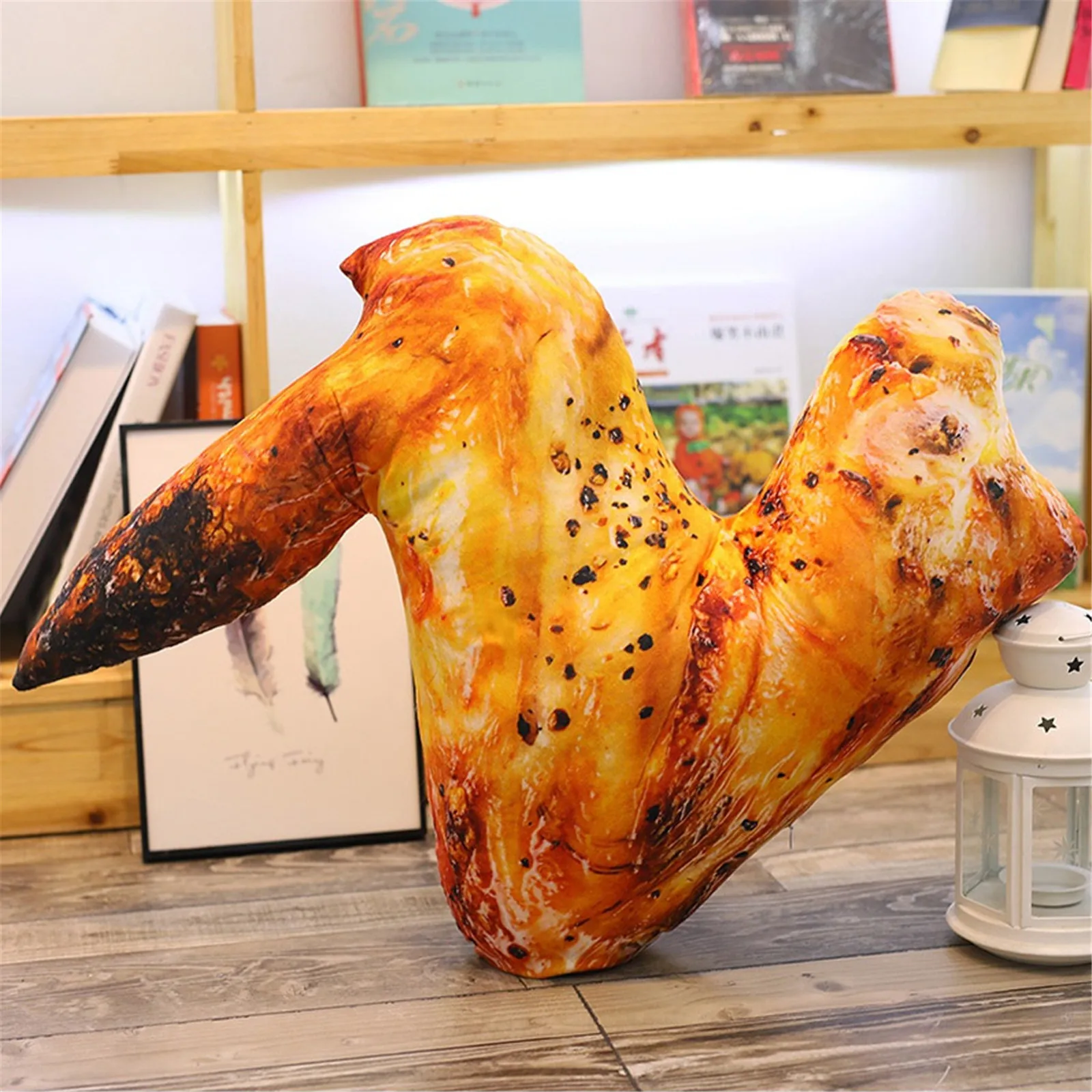 Plush Simulation Food Grilled Fish Chicken Leg Stuffed Throw Pillow & Roasted Wing Squid Soft BBQ Doll Kids Creative Baking Toy