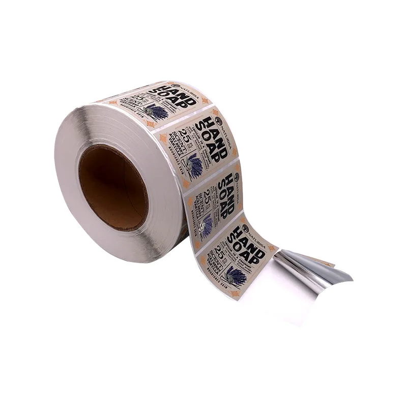Customized Rolling Packaging Hand Soap Printed Adhesive Labels Waterproof Vinyl Plastic CMYK Colors Packing Stickers