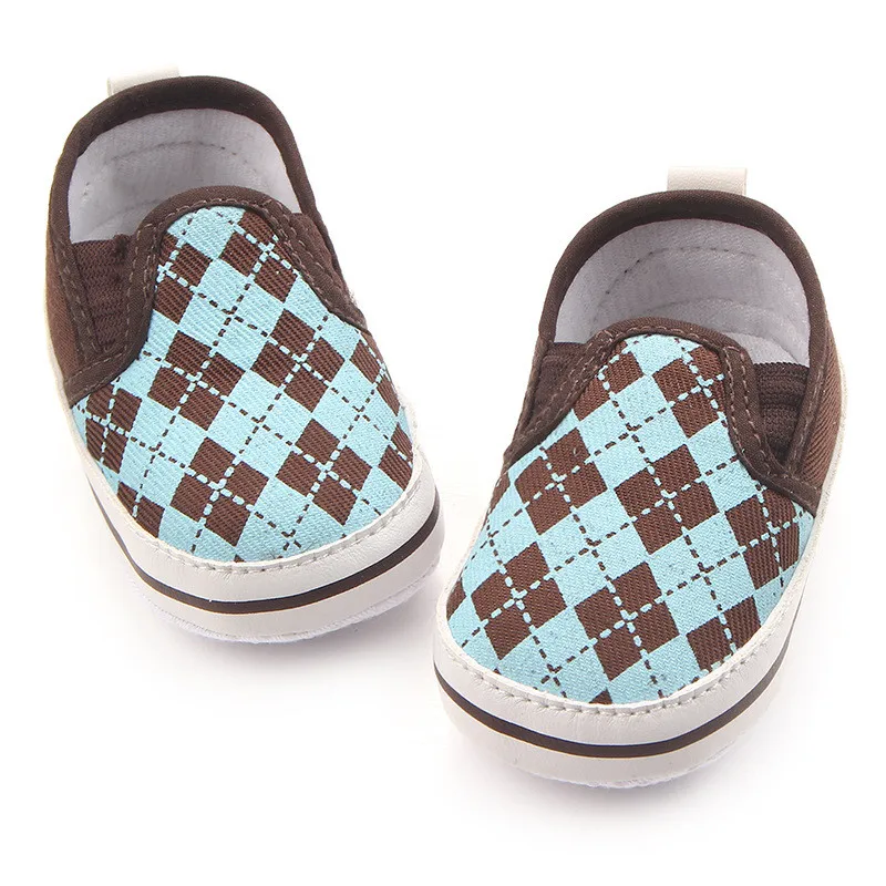 New Baby Shoes Spring&Autumn Cool Plaid Antiskid Soft Bottom Toddlers Crib Shoes Infants Cotton First Walkers