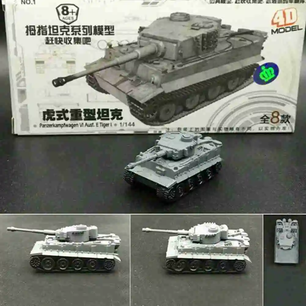 1:144 4D Tank Model Building Kits Military Model Toys High-density Material Panther Tiger Assault Assembling Military Toys