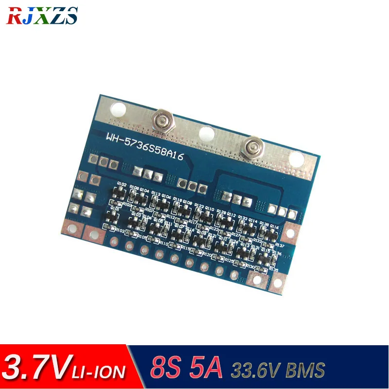 8S 5A 33.6V Lipo ลิเธียมโพลิเมอร์ BMS/pcm/pcb แผงวงจรป้องกันแบตเตอรี่สำหรับ8แพ็ค18650เซลล์ Li-ion