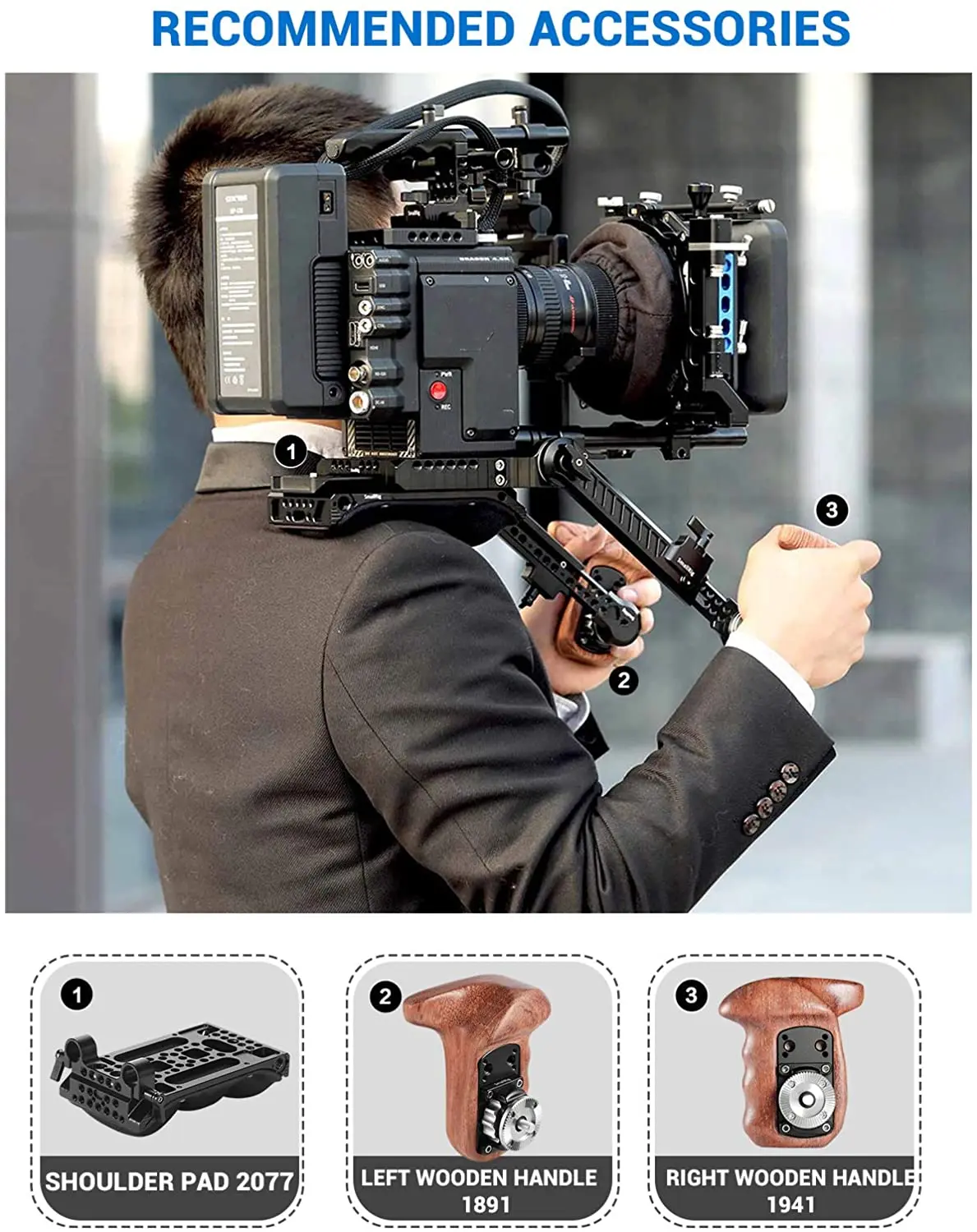 SmallRig Extension Arm with Arri Rosette 168-260mm Extension Range with Length Adjustable, M6 Rosette 31.8mm -1870