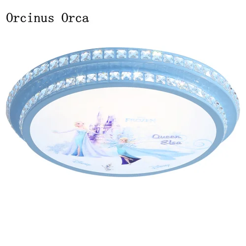 Princess Room children's room LED Blue ceiling lamp cartoon creative girl Princess Aisha crystal ceiling lamp