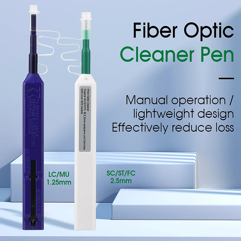 1/5PCS LC/SC/FC/ST One Touch Tool 1.25mm and 2.5mm Cleaning Pen 800 Fiber Optic FTTH