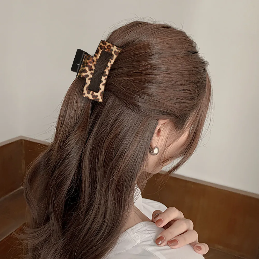 Neue Mode Elegante Große Leopard Print Imitation Metall Haar Clip Haarnadel Barrettes für Frauen Mädchen Zubehör Headwear