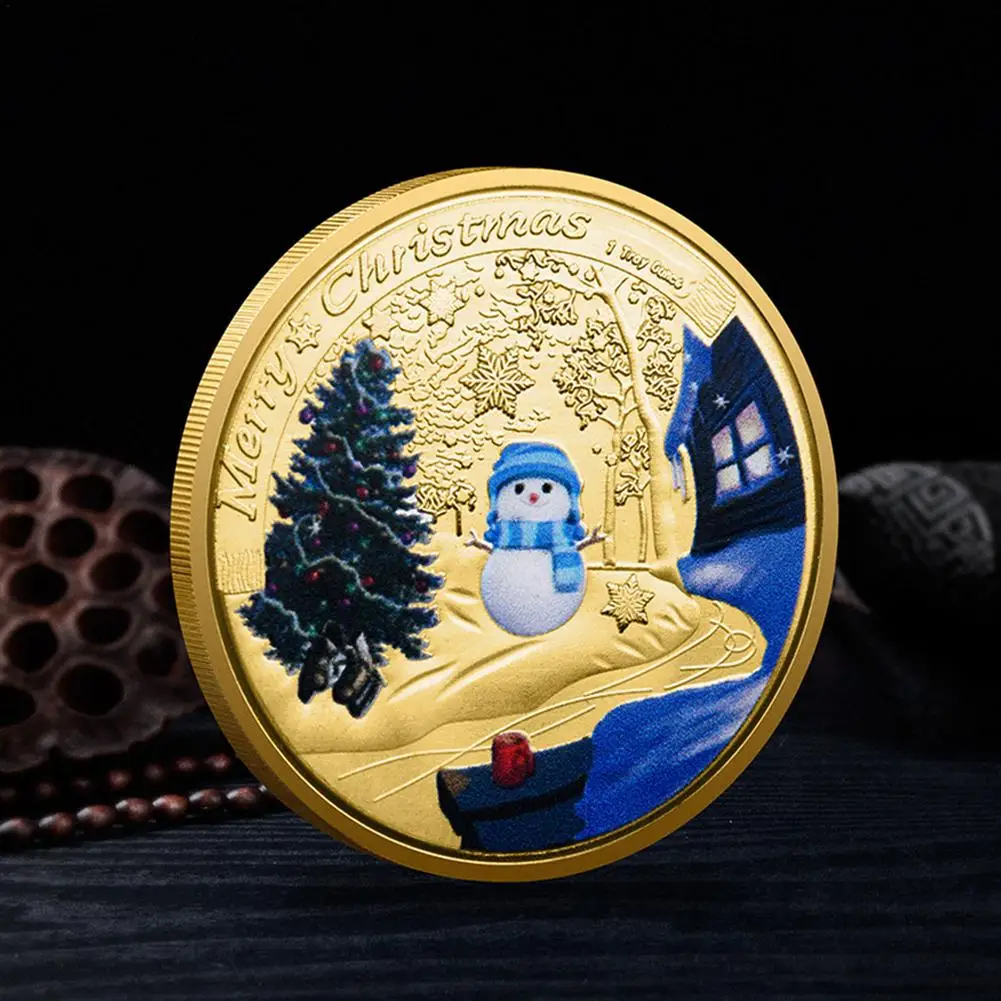 6 Styles Santa Claus Wishing Coin Collectible Gold Plated Souvenir Coin North Pole Collection Gift Merry Christmas Commemorative