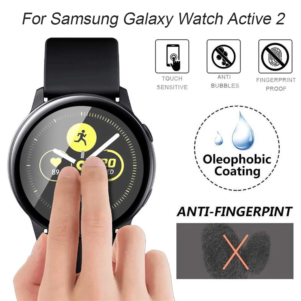watch case for Samsung Galaxy Watch Active 2 40mm 44mm 3D Curved PET Film Screen Protector Anti-Scratch Full Coverage Film