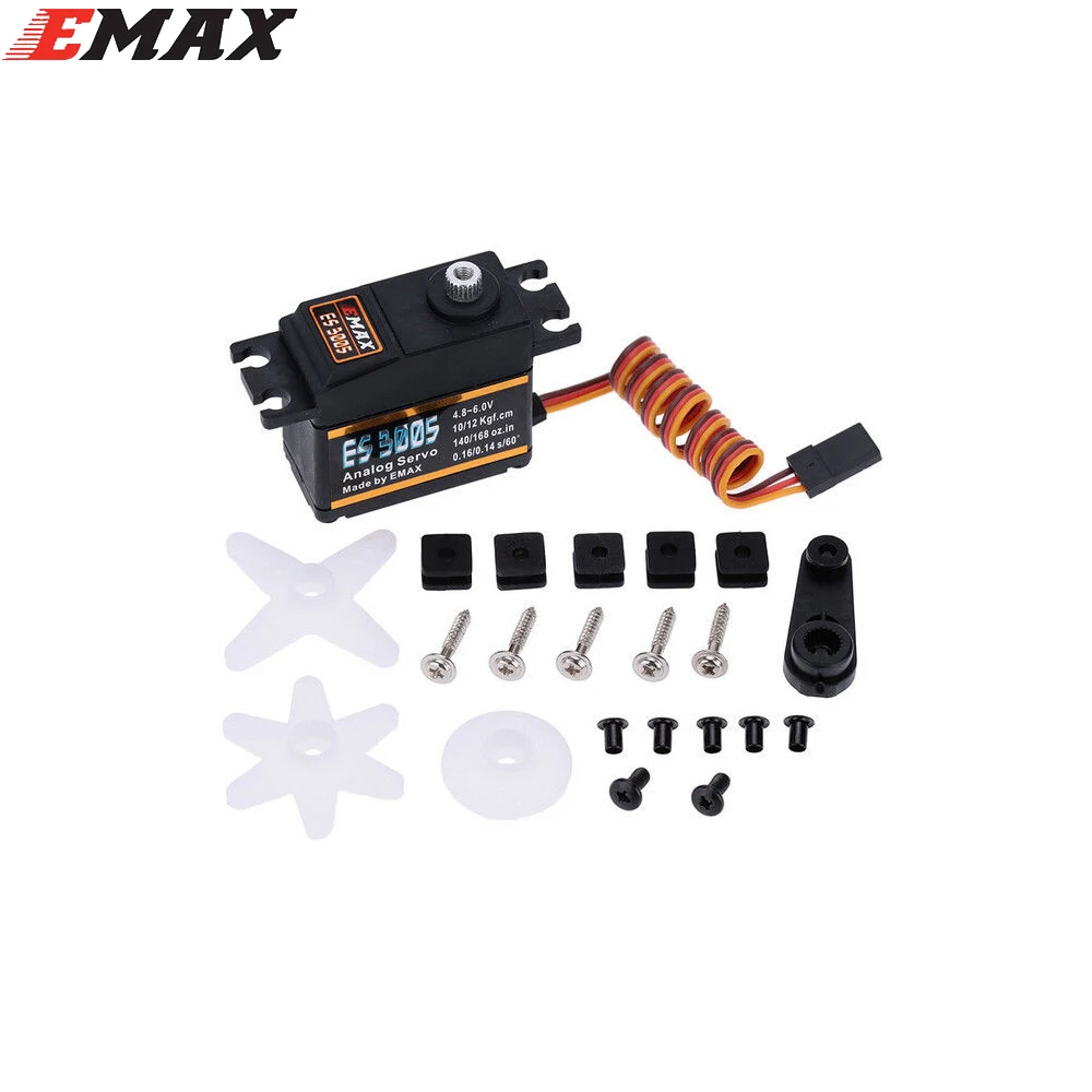 4set/lot EMAX ES3005 Analog Metal Waterproof Servo with Gears 43g servo 13KG torque for RC car airplane Diy Racing drone