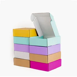 10Pack Kraft Carton Color Packing Carton Gift Mailing Box Shipping Boxes Wig Blank 3-Layer Corrugated Box Custom Printing Logo