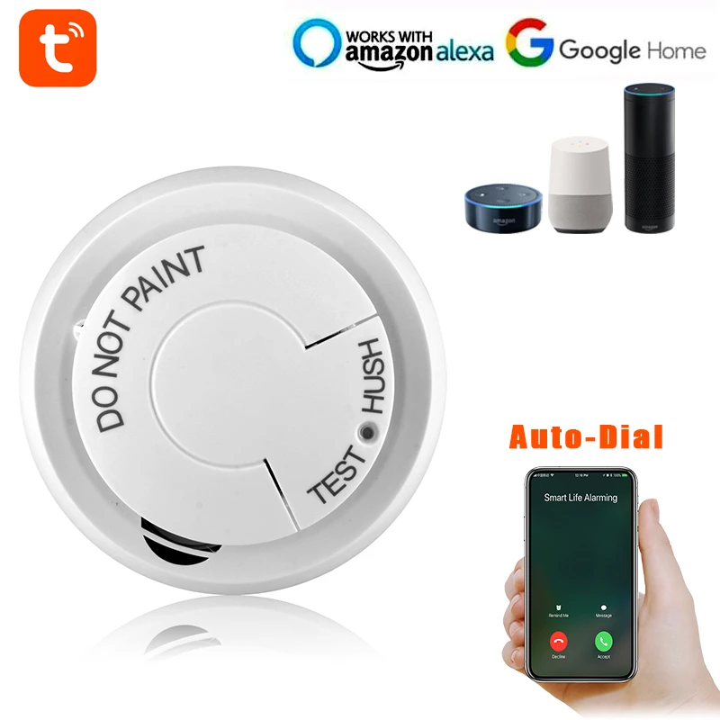 

New Tuya WIFI Smoke Detector Sensor Alarm Fire Protection Big Sounds Alarming Alert Control By Smart Life