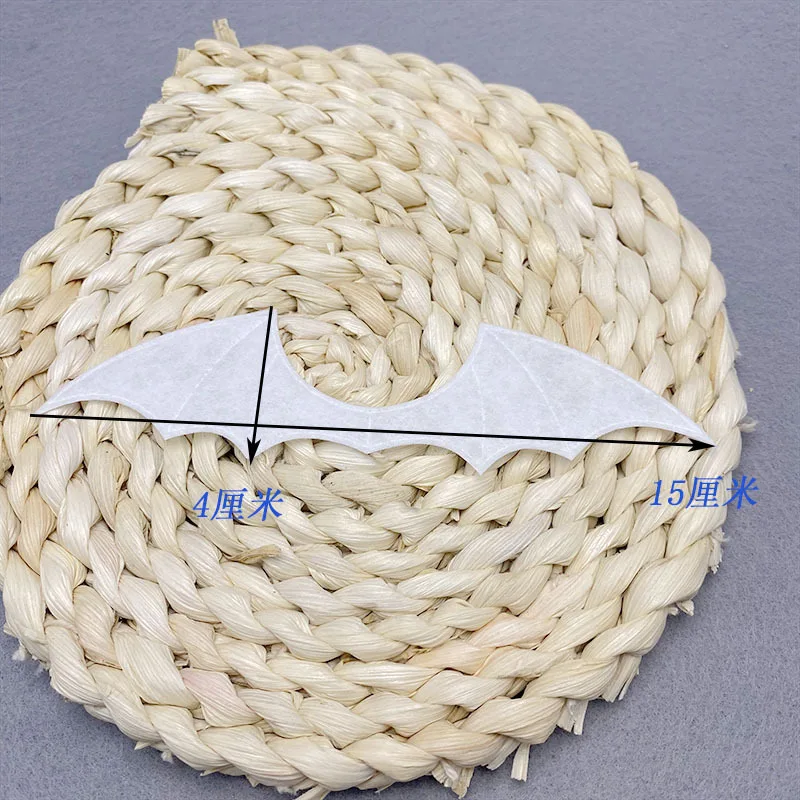 45 Stück/Los 15*4CM Filzstoff Dämonen-Fledermausflügel gepolsterte Applikationen für DIY Halloween-Kostüm Vampir-Haarspangen-Dekorationsaufnäher – Detail 1