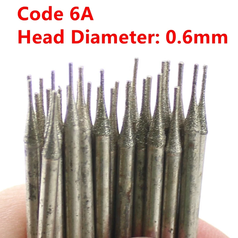 30Pcs 0.6mm Diamond Hole Saw Drill Bit Small Solid Bits Coated Lapidary Tools for Stone Jewelry Gems Glass Tile Ceramic Marble