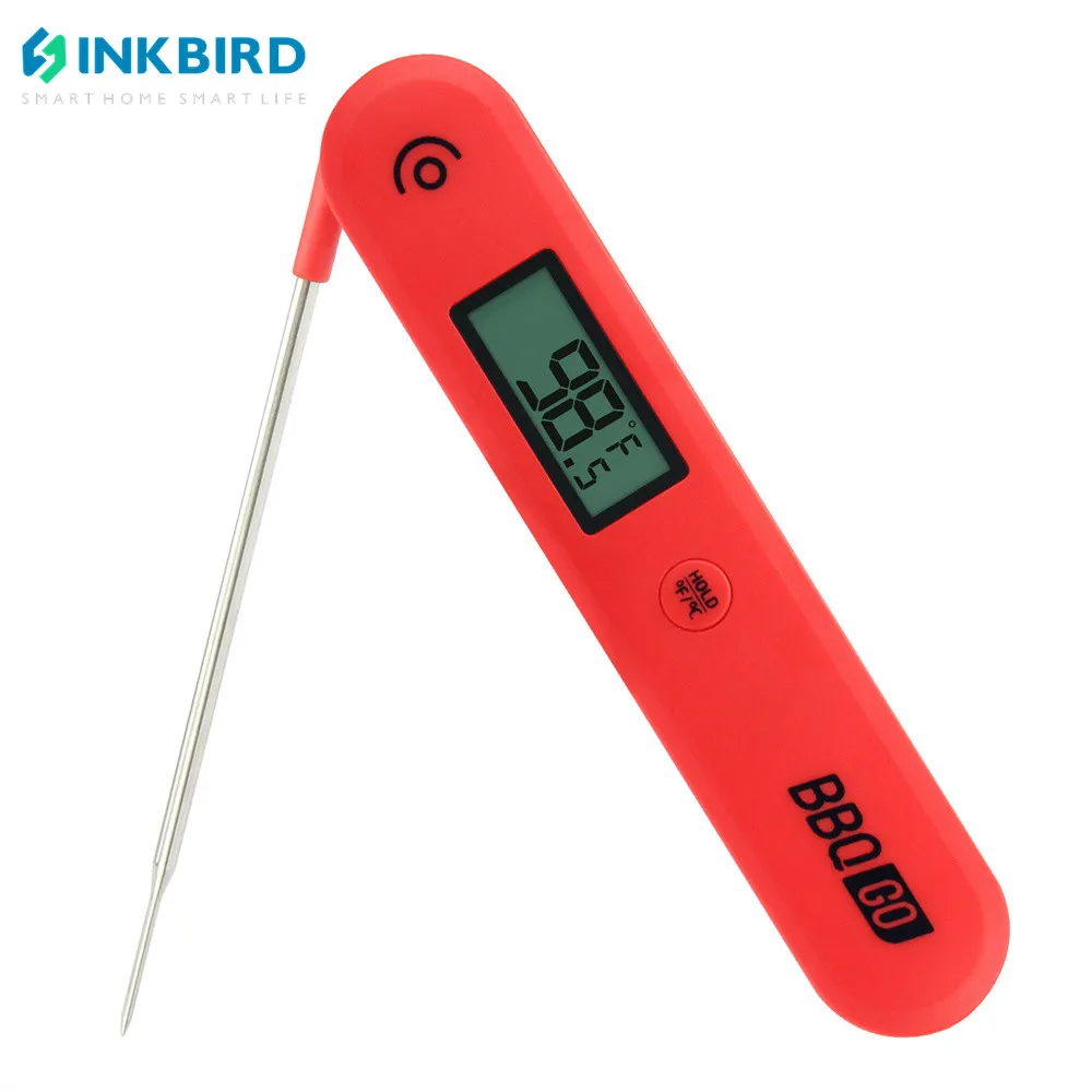 

Inkbird Digital Food Thermometer BG-HH1C Instant Read Multifunctional BBQ Thermometer With Foldable Probe Large Screen For Cook