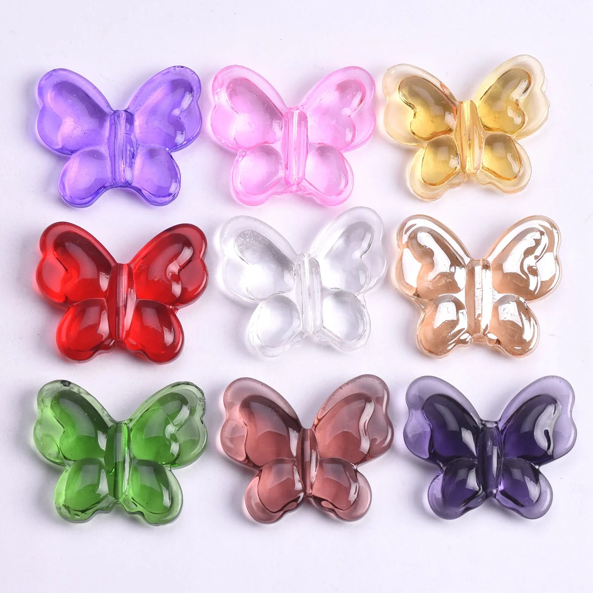 5pcs Big Butterfly Shape 33x27mm Crystal Glass Loose Beads For Jewelry Making DIY Crafts Findings