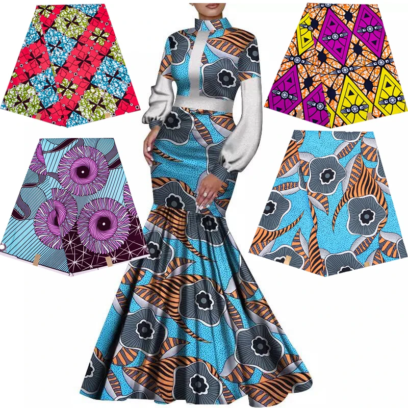 Ankara African Print Batik Pagne Real Wax Fabric Sewing Patchwork Wedding Dress Craft Material 100% Polyester High Quality Tissu