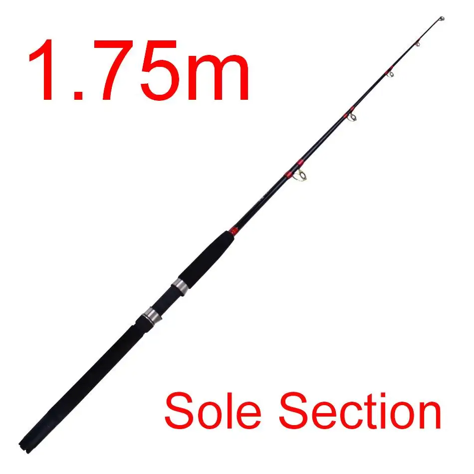 

1.75m Sole Section Load 30-50Lbs 600g Slow Jigging H Carbonfiber Ocean Fishing Rod Tip Butt 4-22mm Bait 200-1000g Line PE 3.0-12