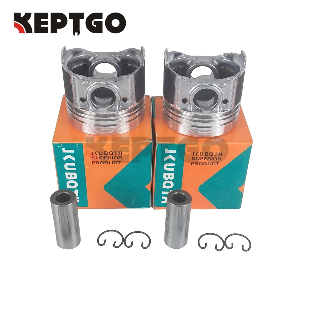 New Piston 2 Set with Pin & Clip STD 67mm for Kubota Z482 16851-21114