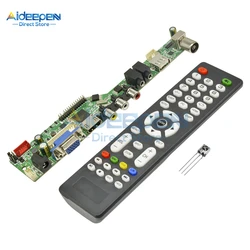 Universale Digitale Del Segnale TV LCD Scheda del Controller VGA/HDMI/AV/TV/USB HDMI Bordo di Driver di Interfaccia 3.3V/5V/12V Con Telecomando