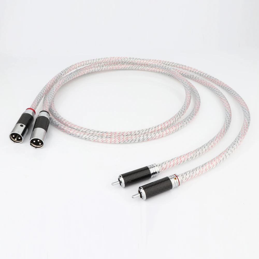 

X438 One Pair Hifi Valhalla 2RCA to 2XLR Cable with Rhodium Plating RCA Male to XLR Male Audio Cable for Audio Amplifier