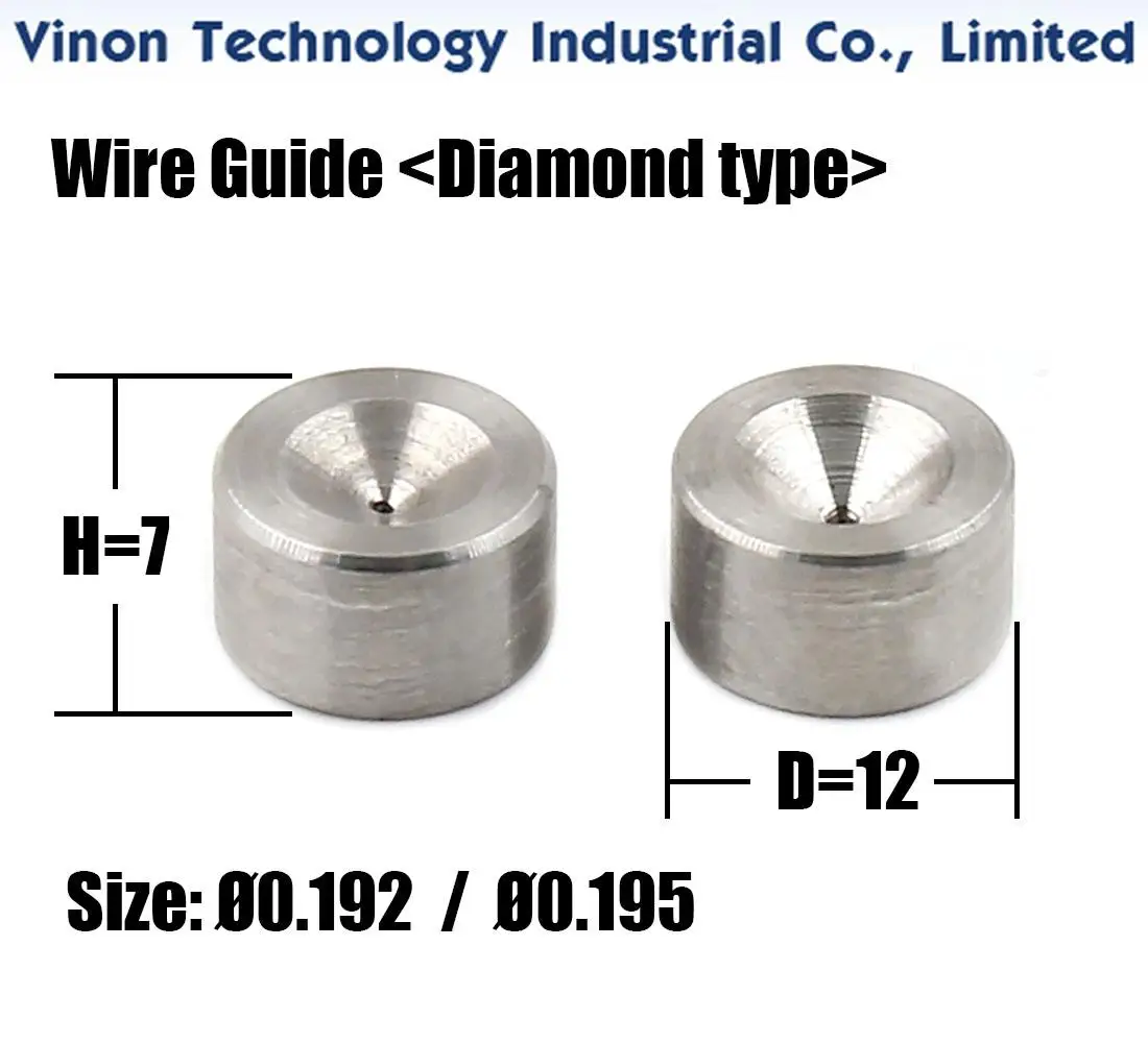 Ø0.192 / Ø0.195 / Ø0.215mm EDM Parts Diamnond Guide (OD12x7Hmm) used for Beijing DM-CUT Medium Speed Wire Cutting Machines