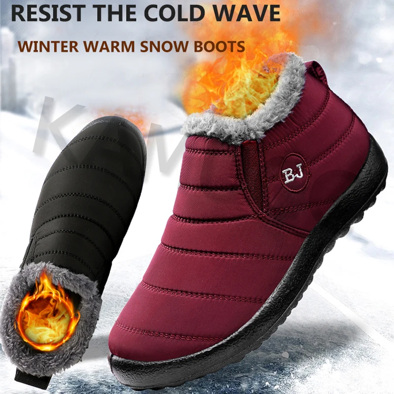 Stivali da uomo scarpe invernali leggere per uomo stivali da neve calzature invernali impermeabili Plus Size 47 Slip on stivali invernali alla