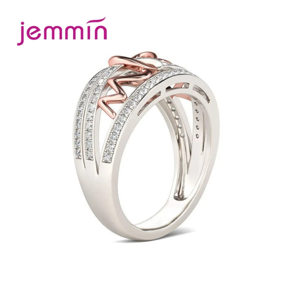 Anillos de plata de ley 925 para mujer, sortija de compromiso, estilo romántico, con forma de corazón, cristal CZ