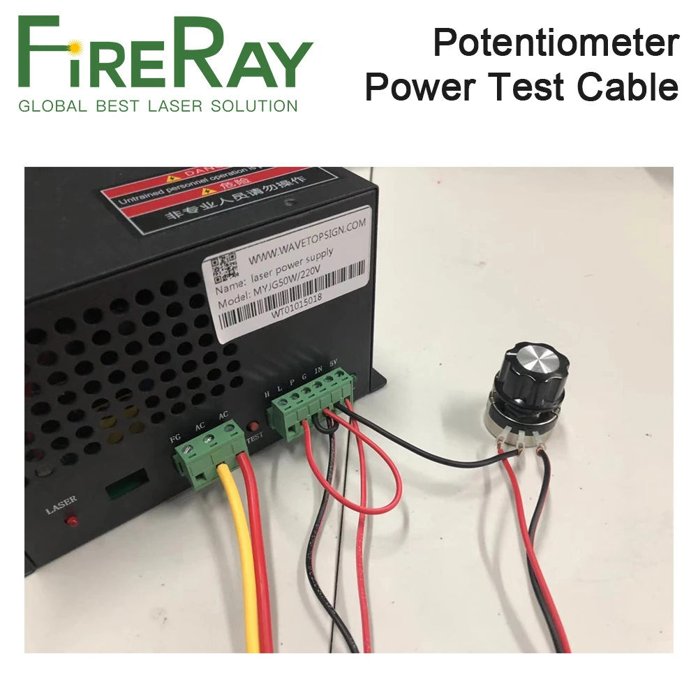 FireRay Adjustable Resistor Adjuster With Switch For Adjust the Power To Test Power Supply Potentiometer For CO2 Laser Machine