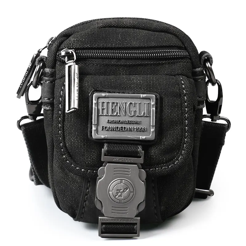 Ruil-Bolso pequeño de lona para hombre, resistente al desgaste bandolera cruzada, para ocio, a la moda