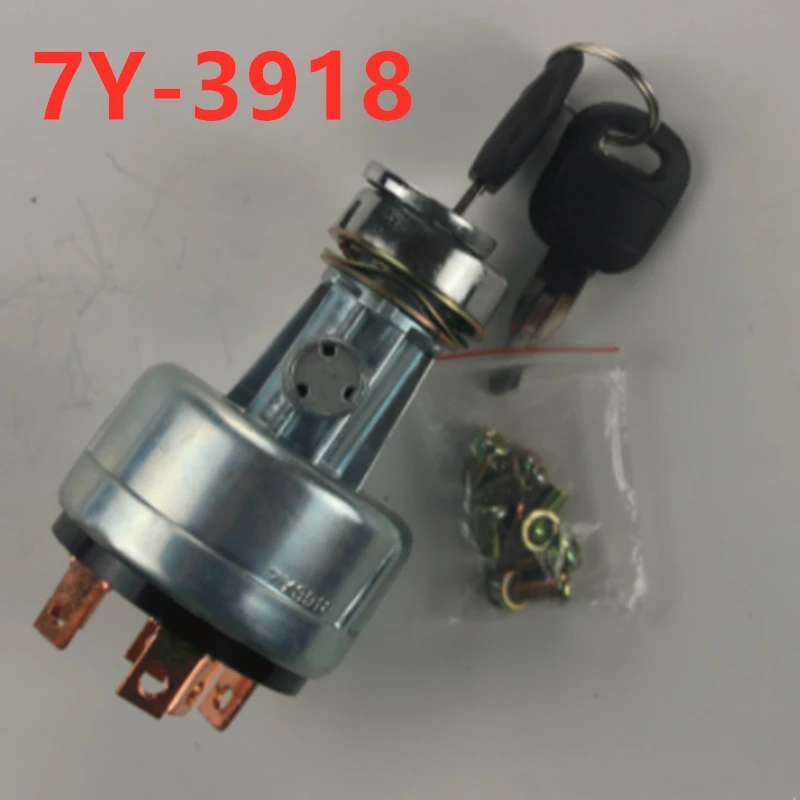 

5PCS 7Y-3918 Ignition Switch 7Y3918 with 2 keys, 6 Plugs for E320B Excavator