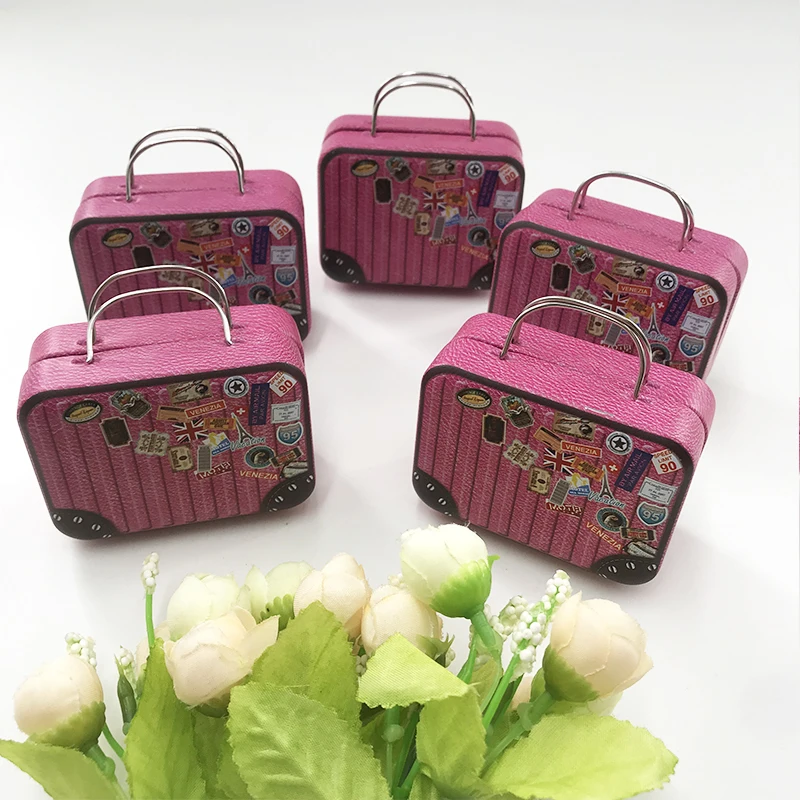 New Arrival Mini Suitcase Luggage Lash Packaging Box 3D 5D 25mm Mink Eyelashes Custom Luggage case