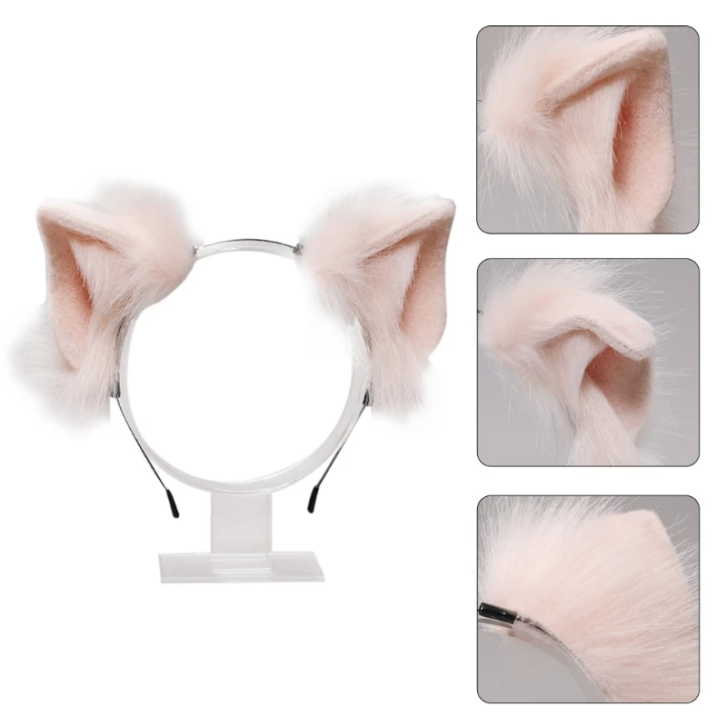 Girls Animal Wolf Cat Ears Plush Hair Hoop Lolita Lovely Party Headdress Anime Cosplay Party Kawaii Accessories