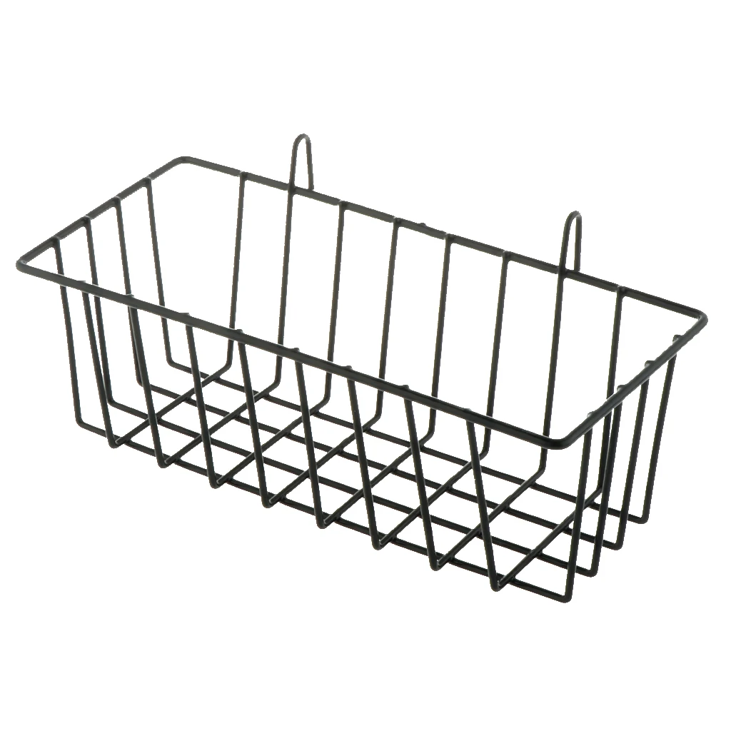 Nordic Style Grid Tall Storage Basket Metal Wire Hanging Basket for Bathroom Storage/ Over The Cabinet with 2 Hooks