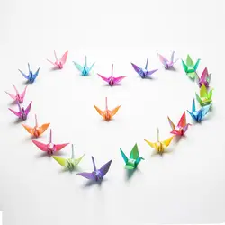100Pcs Folded Thousand Origami Paper Cranes Bird Confetti for Wedding Birthday Valentine Party Favor Baby Shower Party Supplies