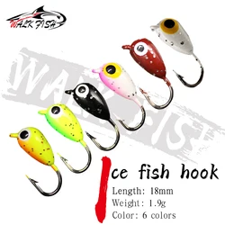 WALK FISH 6PCS/Lot Fishing Hook Lure Winter Ice Mini Metal 1.8cm 1.9g Lead Head Hook Bait Jigging Fishing Tackle For Bass Carp