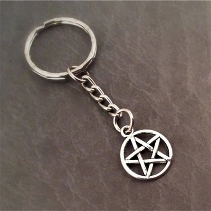 Pentacle Keychain Keyring, Pentagram Keychain, Wicca Accessory, Witch Keychain, Wicca Keychain, Witch Craft Accessory
