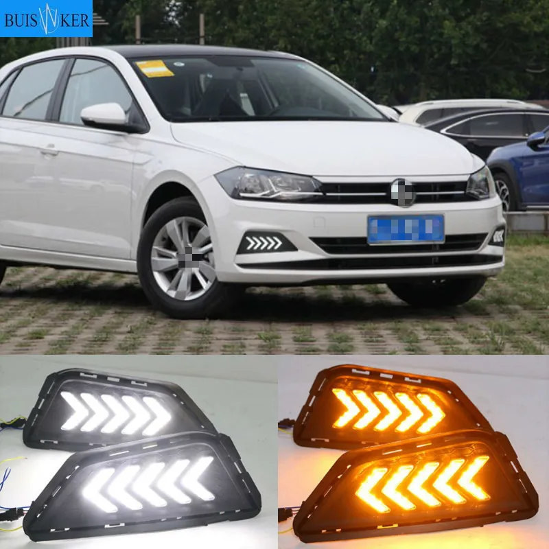 

3 Color LED DRL Day Light for VW Polo 2019+ Daytime Running Light 3Y Driving Lamp with Dynamic Turn Signal + Blue Mode