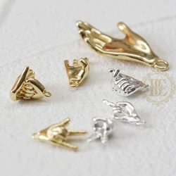 DIY Supply-One Piece Premium Plated Brass Finding Hand Shape (4648C)